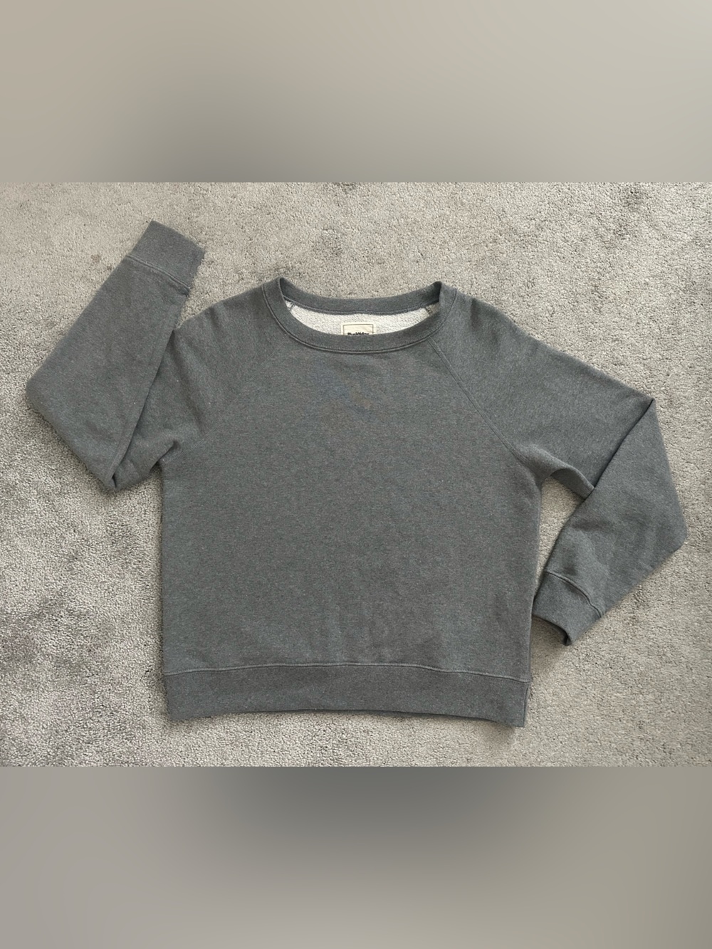 Blue&Yellow Women’s Recycled Cotton French Terry Raglan Sweatshirt Grey Medium
